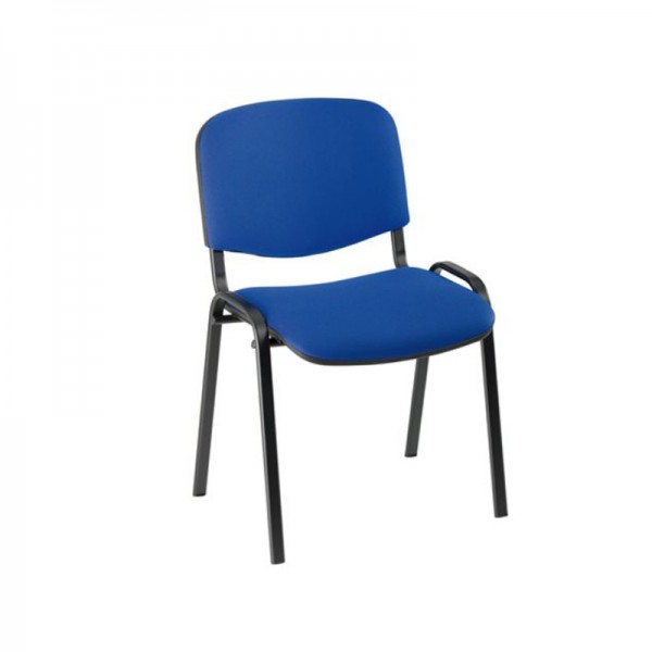 Cadeira Iso com estrutura epoxy negra e estofado Baly (têxtil) em cor azul